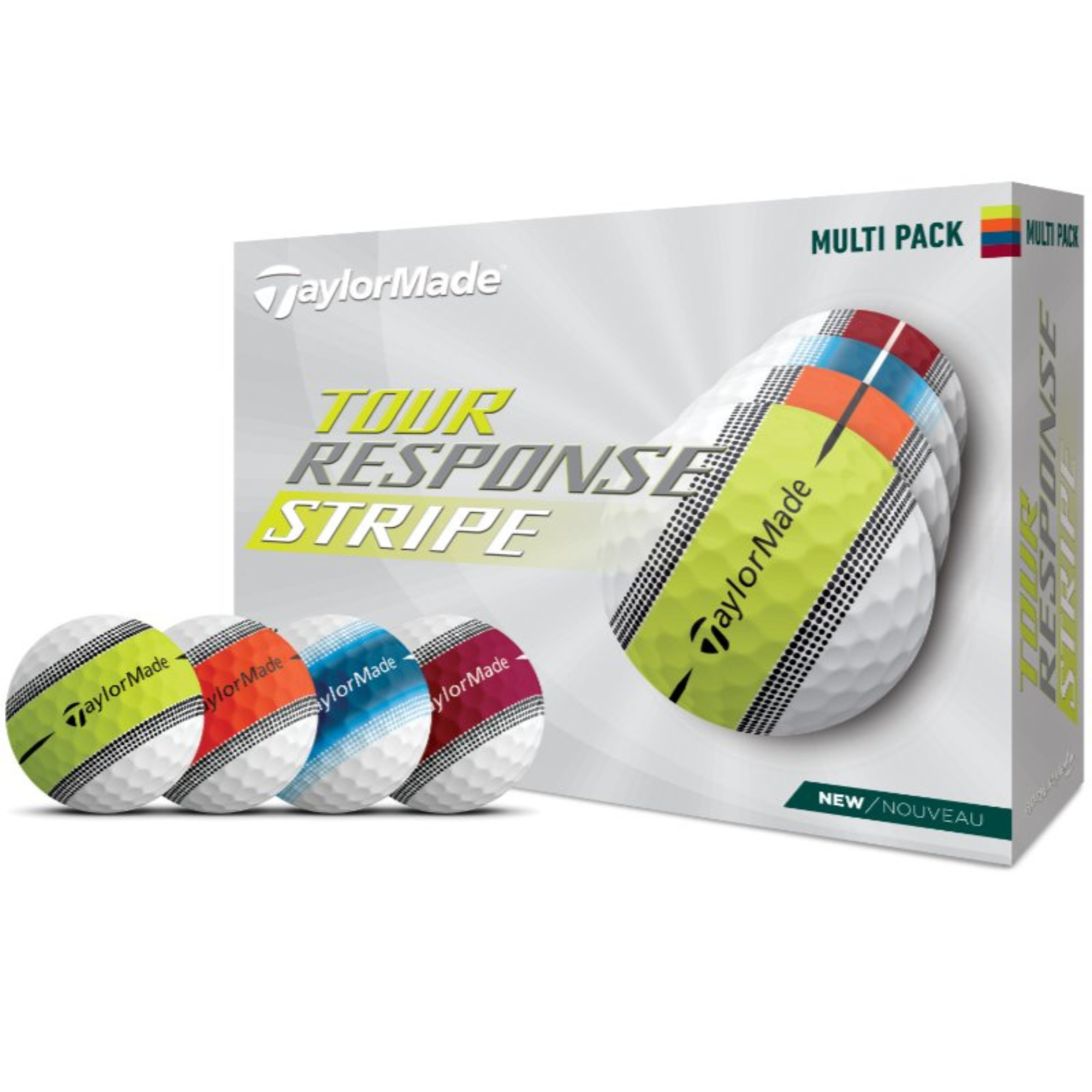 TaylorMade Tour Response Stripe Multi Golf Balls Dozen TaylorMade Tour Response Stripe Multi Golf Balls Dozen