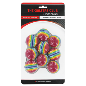 The Golfers Club Foam Striped Practice 9 Golf Ball Pack
