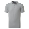 FootJoy Heather Self Collar Lisle Polo Shirt Grey Front