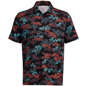 Under Armour Playoff 3.0 Printed Golf Polo Black/Hydro Teal
