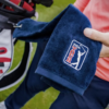 PGA TOUR Golf Towel logo close up