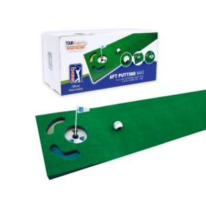 PGA TOUR 6ft Putting Mat with Guide Ball and Training Tips