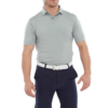 FootJoy Heather Self Collar Lisle Polo Shirt Grey Model Front