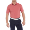 FootJoy Heather Self Collar Lisle Polo Shirt Red Model Front