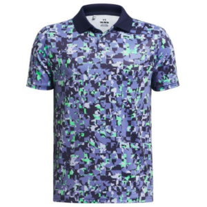 Under Armour Junior Matchplay Printed Polo Shirt Starlight/Vapor Green