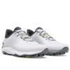 Under Armour Drive Pro Golf Shoes White/White/Metallic Gun Metal Pair